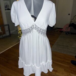 Liberty Love White Lace V-Neck Dress